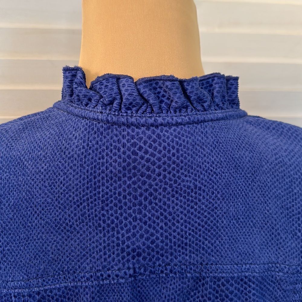 Chico's Corduroy Jacket Size 1 (8) Snake Print Stretch Ruffled - Picture 11 of 15